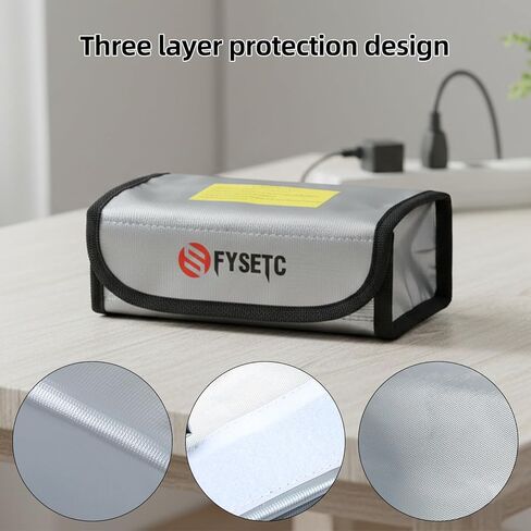 FYSETC Upgraded Spare Parts for FDM Printers: Fireproof Storage Bag for LiPoBattery and Other Power Adapter for P2S P1P P1S A1 X1C H2S H2D H2C 5M Pro AD5X Kobra3 Max Silver in Saudi Arabia