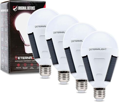 مصابيح LED الأصلية القابلة لإعادة الشحن EternaLight من Defense (عدد واحد) - مصابيح إضاءة للطوارئ مع بطارية احتياطية لانقطاع التيار الكهربائي، والمنزل، والتخييم، والأنشطة الخارجية - تعمل بالطاقة الشمسية in Kuwait