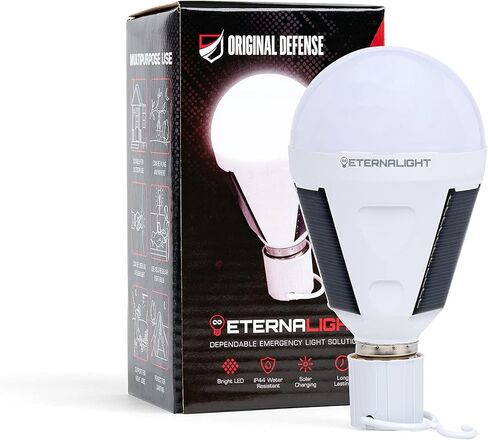Original Defense EternaLight Rechargeable LED Bulbs (1 Count) - Emergency Light Bulbs with Battery Backup for Power Outages, Home, Camping, and Outdoor Activities - Solar Powered in Kuwait
