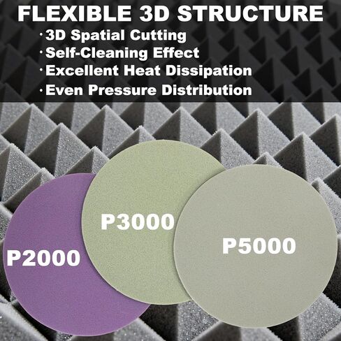 3000 Grit 6 Inch Foam Sanding Discs: 15Pcs Hook & Loop Wet Dry Performance Sand Paper for Orbital Sander, Round Sandpaper Replacement Pad for Automotive Polishing/Finishing in Saudi Arabia