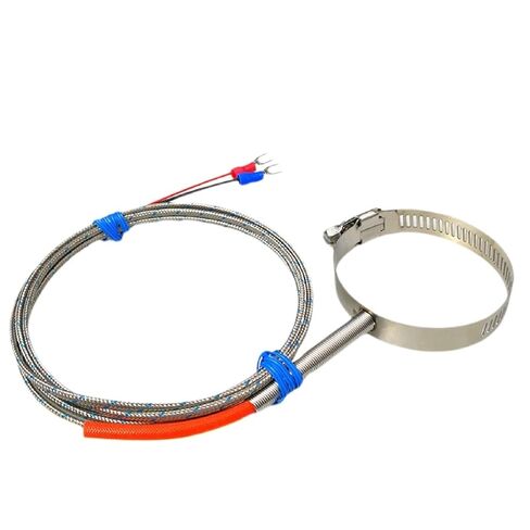 Armored Thermocouple WRNT-HG Clamp On Type K E Temperature Sensor 304 Stainless Steel 1Pcs(K-2m-21-44mm) in Saudi Arabia