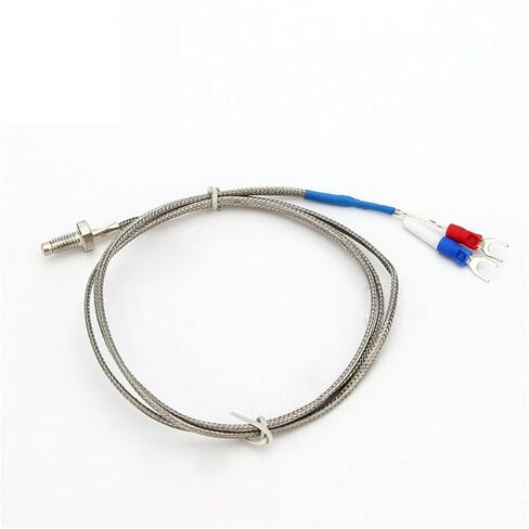 M6 Thermocouple Thread Type K/E 0-800℃ Shielded Probe Thermal Resistance Temperature Sensor 0.5-5M 1Pcs(Type K 5M) in Saudi Arabia