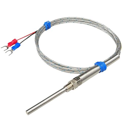WRNT-187 K Type Threaded Probe Thermocouple Temperature Sensor Metal Shielded Cable Stainless Steel 1Pcs(5-200mm-2m) in Saudi Arabia