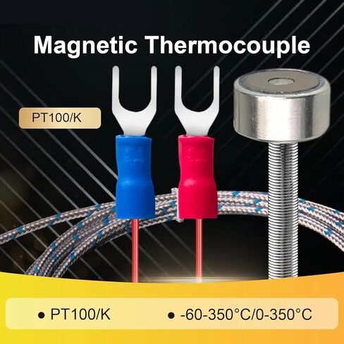 Type K Magnetic Surface Thermocouple Probe Stainless Steel Braided Cable Contact Sensor 1Pcs(Pt100-8M -60-350) in Saudi Arabia