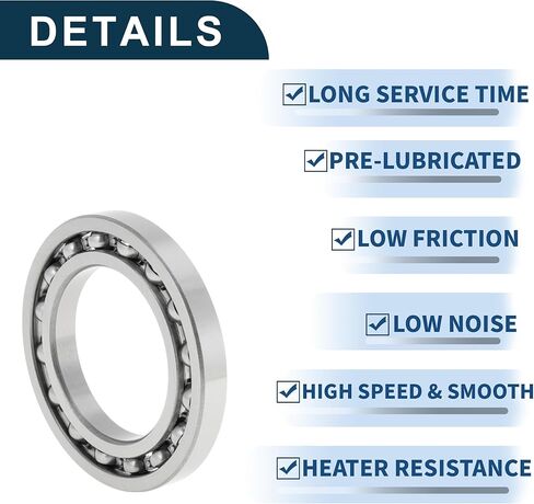 16010 Deep Groove Ball Bearings 50x80x10mm P5 Open Type Lubricated Bearings 1 Pc Car Scooter Skateboard Wheel Universal Silver Tone in Saudi Arabia