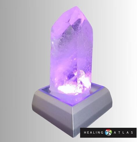 Natural Selenite Tower with LED Light Base – 4" Crystal Skyscraper for Energy Cleansing, Meditation, and Spiritual Decor (Selenite) in Saudi Arabia