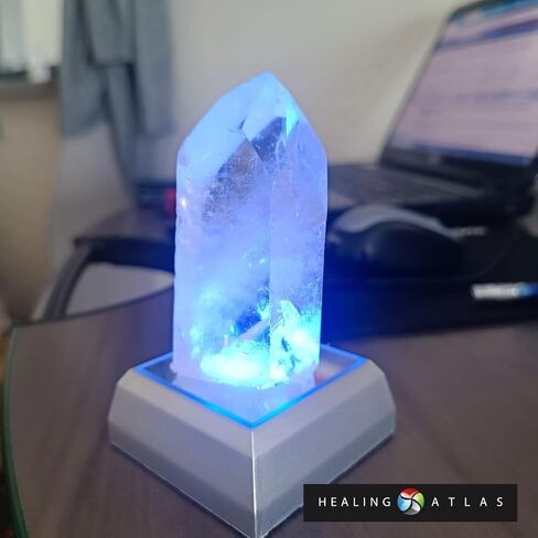 Natural Selenite Tower with LED Light Base – 4" Crystal Skyscraper for Energy Cleansing, Meditation, and Spiritual Decor (Selenite) in Saudi Arabia
