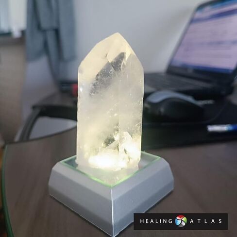 Natural Selenite Tower with LED Light Base – 4" Crystal Skyscraper for Energy Cleansing, Meditation, and Spiritual Decor (Selenite) in Saudi Arabia