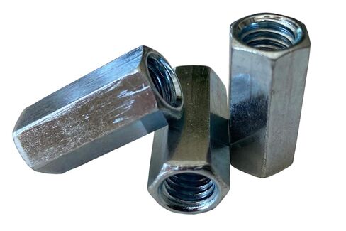 Hex Rod Coupling Nuts 3/8-24 x 1-1/8 Length Threaded Rod connectors zinc Coupler (4) in Saudi Arabia