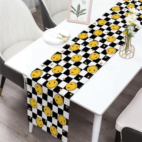 One Happy Dude Table Runner Smile Face 1st Birthday Party Decoration Baby Shower Dining Room Home Kitchen Table Decor in Saudi Arabia