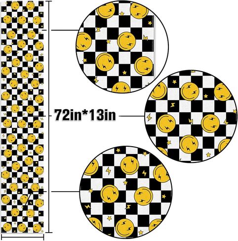 One Happy Dude Table Runner Smile Face 1st Birthday Party Decoration Baby Shower Dining Room Home Kitchen Table Decor in Saudi Arabia