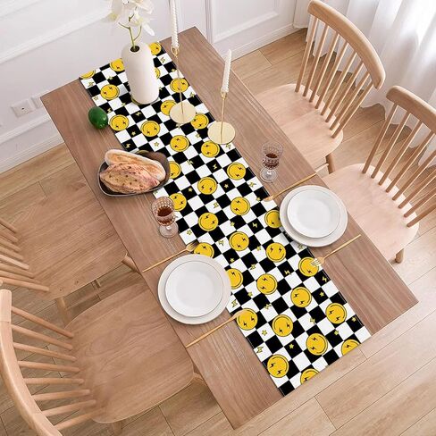 One Happy Dude Table Runner Smile Face 1st Birthday Party Decoration Baby Shower Dining Room Home Kitchen Table Decor in Saudi Arabia