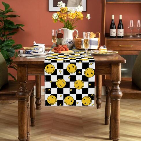 One Happy Dude Table Runner Smile Face 1st Birthday Party Decoration Baby Shower Dining Room Home Kitchen Table Decor in Saudi Arabia
