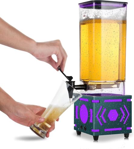 SERdeerCH 3L Wooden Beer Tower Dispenser Drink Built in stainless steel liner, which can hold beer, red wine, white liquor, cocktails, etc Removable Easy to Clean Keg Tag for Party in Saudi Arabia