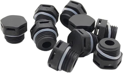 Waterproof Nylon Vent Plug M12*1.5 Plastic Breathable Screw Vent Valve PA66 Black Grey White(M12x1.5 50pcs,Grey) in Kuwait