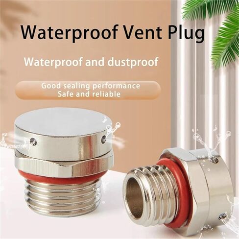 1PCS Metal Nickel-Plated Brass Waterproof Vent Plug M5 / M20 Pressure Equalization Screw Relief Valve Exhaust Breather(M16x1.5) in Saudi Arabia