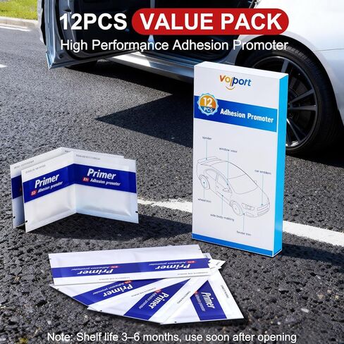 24Pcs Adhesion Promoter Wipes for Double Sided Tape, High Bond Adhesive Primer for Automotive ABS Plastic, Molding Tape, Car Spoiler, Exterior Trim, Vinyl Wrap Edges & Decals in Saudi Arabia