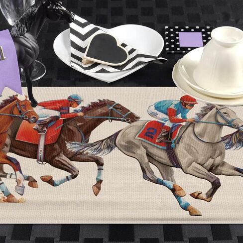 Derby Table Runner Kentucky Horse Race Party Decorations 72×13inch Horse Racing Run for The Roses Table Runner Decor for Home Dining Room Kitchen Table Decoration in Saudi Arabia