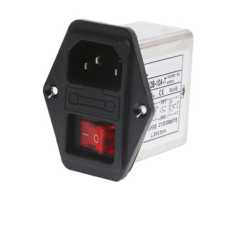 CW2B-3A/6A/10A-T (red Button) Power Filter Anti-Interference 220V Filter Socket(CW2B-3A-T) in Saudi Arabia