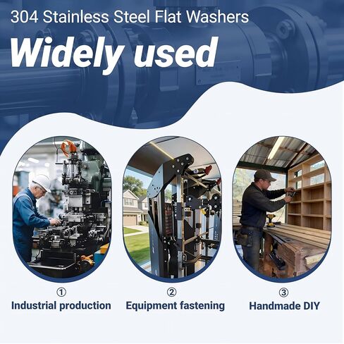 60 Pcs M8 Flat Washer Stainless, 0.61" Outside Diameter, 0.055" Thickness, Stainless Steel Washers Flat, Aperture is Also Suitable for 5/16" Bolts (60, M8) in Saudi Arabia