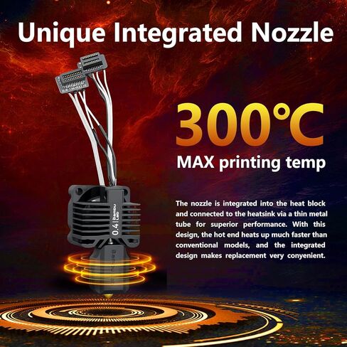 For Bambu Lab P1P,P1S Complete Assembly Hardened Steel Hotend with Fan,Thermistor,Ceramic Heater,0.4mm Nozzle Extruder Heating Block Replacement for Bambu Lab P1 Series 3D Printer (P1 Series-0.4mm) in Kuwait