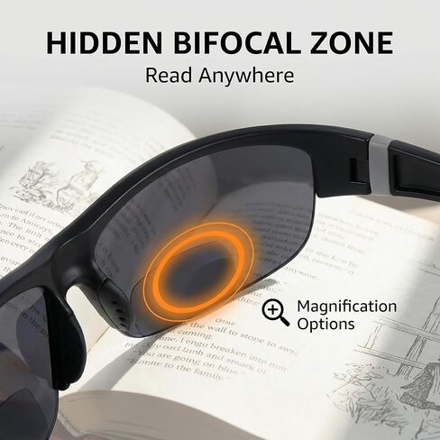 2 Pack Upgrade Bifocal Sunglasses for Men and Women, Wrap Around Semi Rimless Lightweight Sun Reader in Saudi Arabia