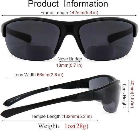 2 Pack Upgrade Bifocal Sunglasses for Men and Women, Wrap Around Semi Rimless Lightweight Sun Reader in Saudi Arabia
