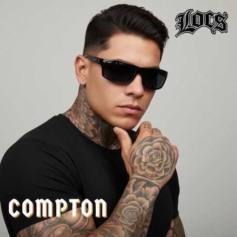 proSPORT Authentic LOCS Gangster Shades Super Dark Sunglasses Black Cholo Glasses Wrap-around UV Protection Sleek Lightweight Unisex in Saudi Arabia
