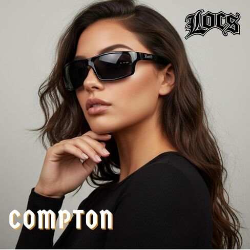 proSPORT Authentic LOCS Gangster Shades Super Dark Sunglasses Black Cholo Glasses Wrap-around UV Protection Sleek Lightweight Unisex in Saudi Arabia