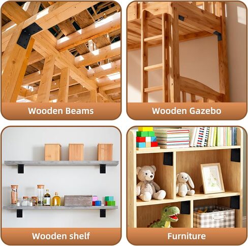 4 بوصة × 4 بوصة × 3-1/8 دعامة L شديدة التحمل، 6 قطع دعامة زاوية لدعم سطح الرف، دعامات زاوية معززة 90 درجة للأثاث الخشبي العريشة سياج سطح السفينة، سمك 1/8 بوصة in Kuwait