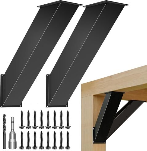 4''X4'' (Actual: 3.2''X3.2'') 45 Degree Angle Support Bracket 2pcs, Heavy Duty Pergola Brackets for Gazebos, Porches, Wood Post and Beam 45 Degree Bracket in Kuwait