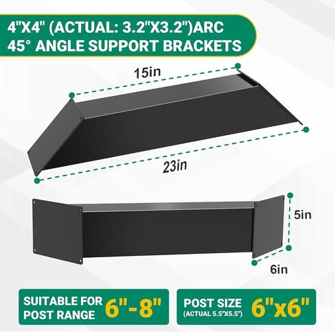 4''X4'' (Actual: 3.2''X3.2'') 45 Degree Angle Support Bracket 2pcs, Heavy Duty Pergola Brackets for Gazebos, Porches, Wood Post and Beam 45 Degree Bracket in Kuwait
