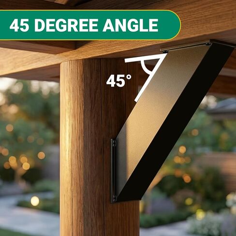 4''X4'' (Actual: 3.2''X3.2'') 45 Degree Angle Support Bracket 2pcs, Heavy Duty Pergola Brackets for Gazebos, Porches, Wood Post and Beam 45 Degree Bracket in Kuwait
