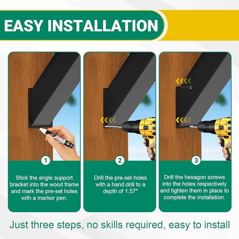 4''X4'' (Actual: 3.2''X3.2'') 45 Degree Angle Support Bracket 2pcs, Heavy Duty Pergola Brackets for Gazebos, Porches, Wood Post and Beam 45 Degree Bracket in Kuwait