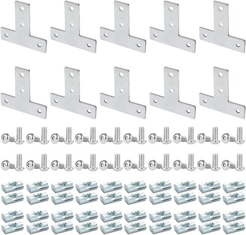 10 مجموعة 25، 10 سلسلة من الألومنيوم على شكل حرف T دعامة زاوية 90 درجة موصل الزاوية اليمنى لملف مقذوف بفتحة سلسلة 1010 1 بوصة × 1 بوصة 1 بوصة مع أجهزة صامولة M6 in Saudi Arabia