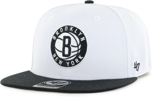'47 Brooklyn Nets Two Tone No Shot Captain Adjustable Snapback Hat White/Black in Saudi Arabia