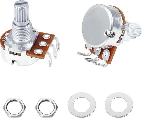 Banworks Metric M8 Thread A500K+B500K Mini Electric Guitar Pots 2A2B Aluminum 18-Spline Split Short Shaft (15mm Length) Audio & Linear Taper Potentiometers for Squier/Epiphone/Ibanez/ESP JT/XNQ-02 in Saudi Arabia