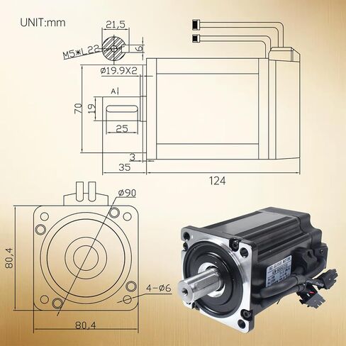 RATTMMOTOR YPMC-1000W 110V Servo Motor Kit, Servo Motor with Servo Motor Driver CNC Controller Kit for CNC Engraver Milling Machine/Robot (Without Brake) in Saudi Arabia