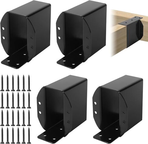 4 Pcs Pergola Rafter Bracket, 2"x4" Post Top Rafter Brackets(Actual 1.5"x 3.5") Wall Mount Support Bracket Kit DIY Connectors for Wood Posts Pergola Deck Railing Beam in Saudi Arabia