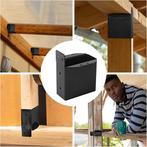 4 Pcs Pergola Rafter Bracket, 2"x4" Post Top Rafter Brackets(Actual 1.5"x 3.5") Wall Mount Support Bracket Kit DIY Connectors for Wood Posts Pergola Deck Railing Beam in Saudi Arabia