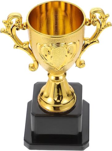 Veemoon Gold Award Trophy - Plastic Competition Prize Cups, Mini Reward Props With Base for Sports, Party Favors - Desktop Decor in Saudi Arabia