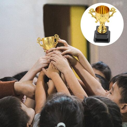 Veemoon Gold Award Trophy - Plastic Competition Prize Cups, Mini Reward Props With Base for Sports, Party Favors - Desktop Decor in Saudi Arabia