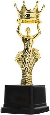 Golden Winner Award Trophy Cup for Singing Competition, Plastic Crown Prize for Party Celebration Ceremony Souvenir in Saudi Arabia