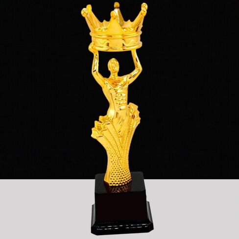 Golden Winner Award Trophy Cup for Singing Competition, Plastic Crown Prize for Party Celebration Ceremony Souvenir in Saudi Arabia