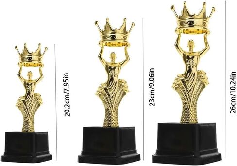 Golden Winner Award Trophy Cup for Singing Competition, Plastic Crown Prize for Party Celebration Ceremony Souvenir in Saudi Arabia