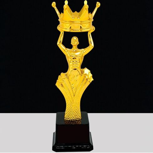 Golden Winner Award Trophy Cup for Singing Competition, Plastic Crown Prize for Party Celebration Ceremony Souvenir in Saudi Arabia