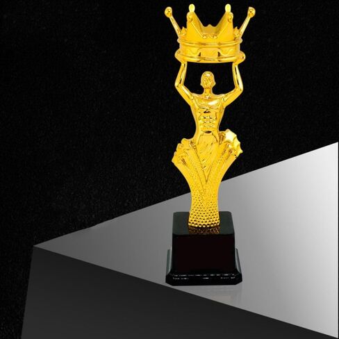 Golden Winner Award Trophy Cup for Singing Competition, Plastic Crown Prize for Party Celebration Ceremony Souvenir in Saudi Arabia