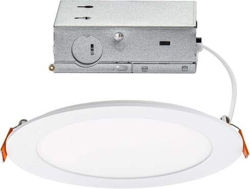 مصباح LED دائري 5 بوصات 650 لومن منشئ أساسي ومبيت لإعادة التشكيل أو البناء الجديد مع 5-CCT 2700-3000-3500-4000-5000K باللون الأبيض (عبوة من 12) مصنف بتصنيف IC in Kuwait