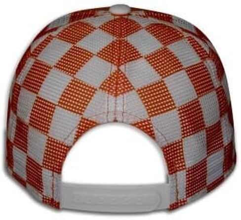 Dale Earnhardt Jr Motorsports Patch Rope Snapback Orange White Checkered Mesh Hat in Saudi Arabia