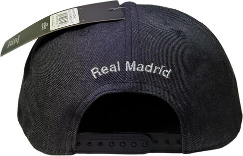 Icon Sports Official Real Madrid Gray Snapback Hat | Adjustable Flat Brim Baseball Cap with Embroidered Club Crest | Adult Men's & Women's Soccer Fan Gear in Saudi Arabia